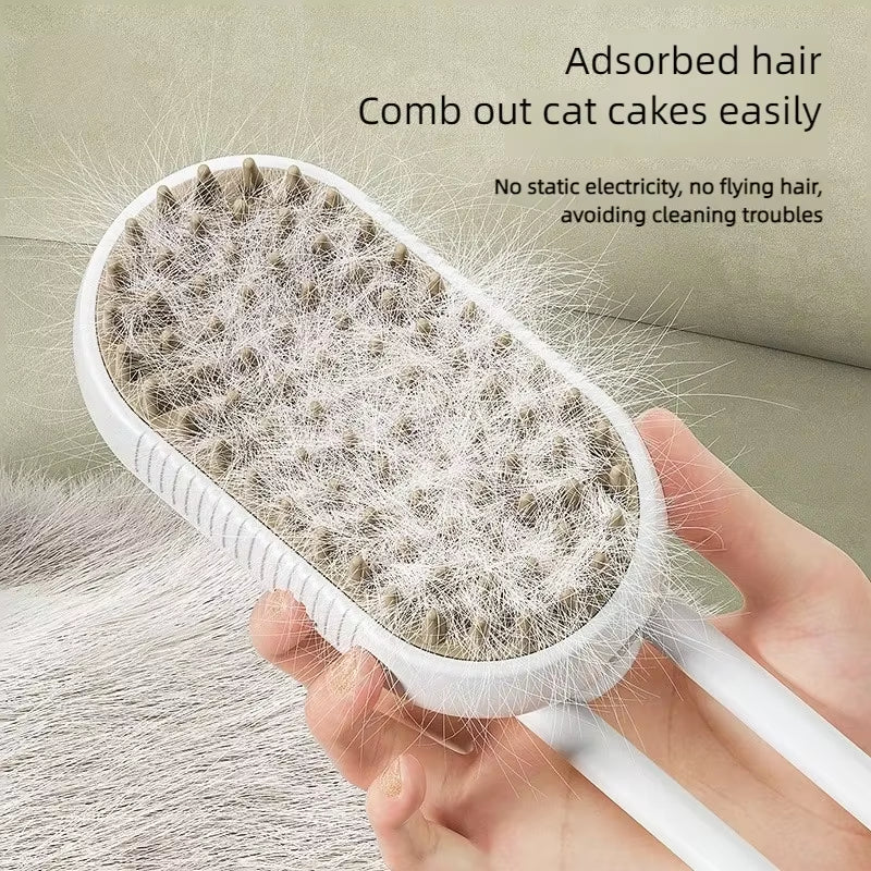 3 in 1 Steam Brush Steam Cats Comb Water Steam Cat Brush Electric Spray Hair Brushes Cats Massage Grooming Hair Removal Comb